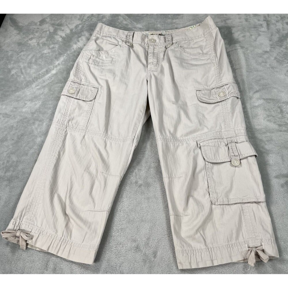 Vintage Eddie Bauer Cargo Capris Size 8 Tan Cropped Gorpcore Y2K